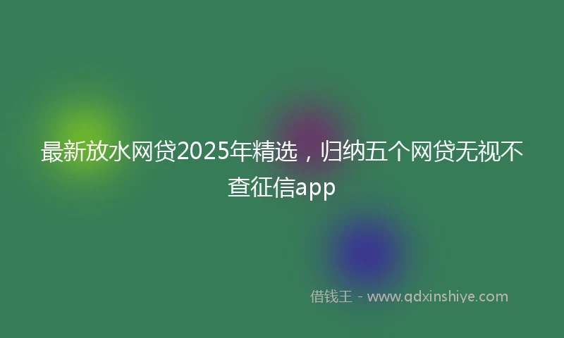 最新放水网贷2025年精选，归纳五个网贷无视不查征信app