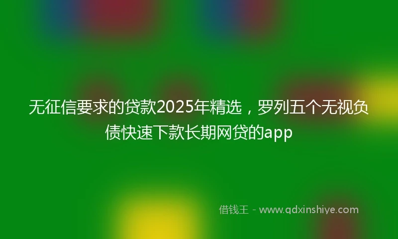 无征信要求的贷款2025年精选，罗列五个无视负债快速下款长期网贷的app