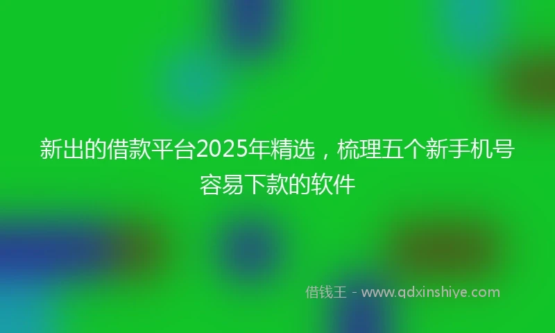 新出的借款平台2025年精选，梳理五个新手机号容易下款的软件