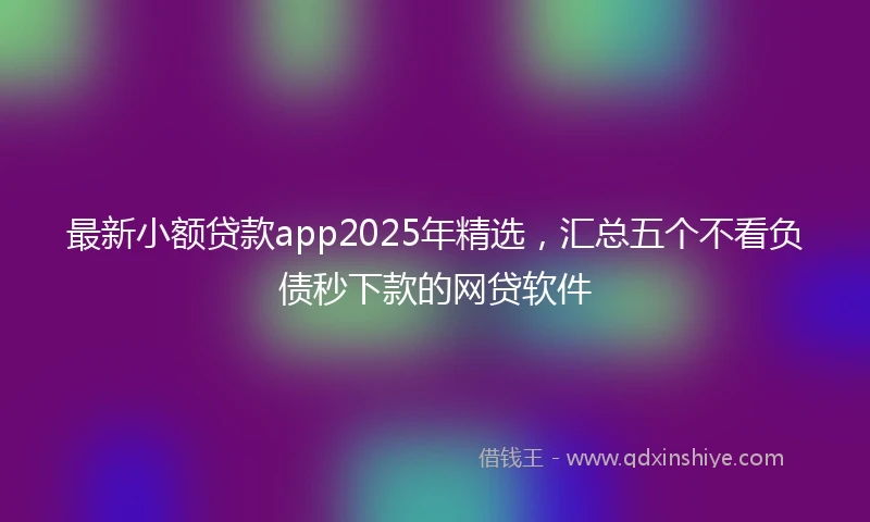 最新小额贷款app2025年精选，汇总五个不看负债秒下款的网贷软件