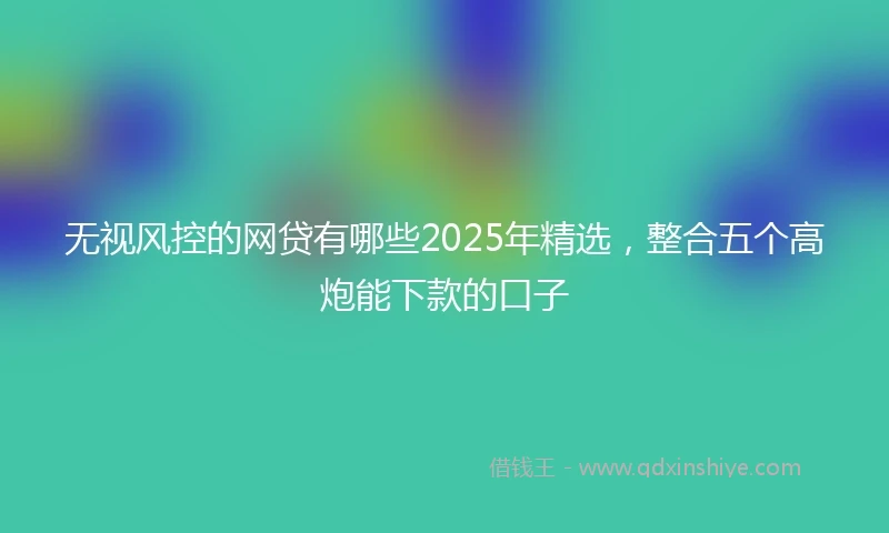 无视风控的网贷有哪些2025年精选，整合五个高炮能下款的口子