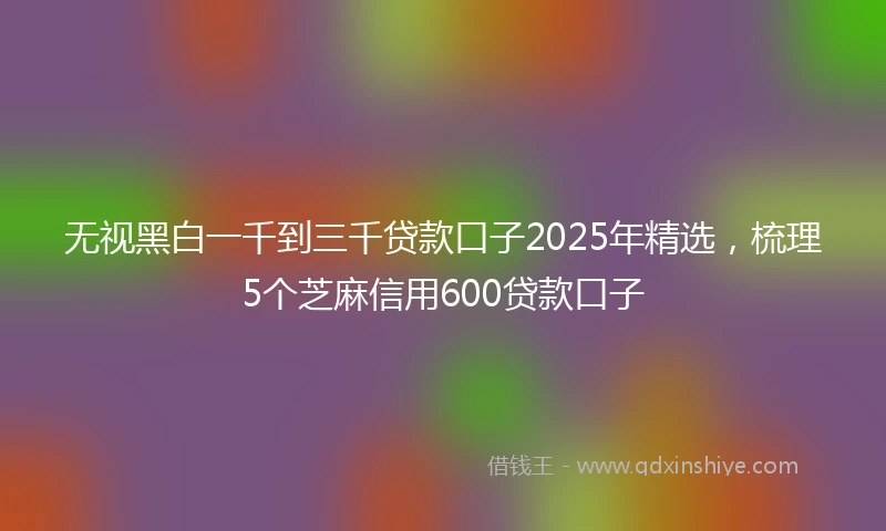 无视黑白一千到三千贷款口子2025年精选，梳理5个芝麻信用600贷款口子
