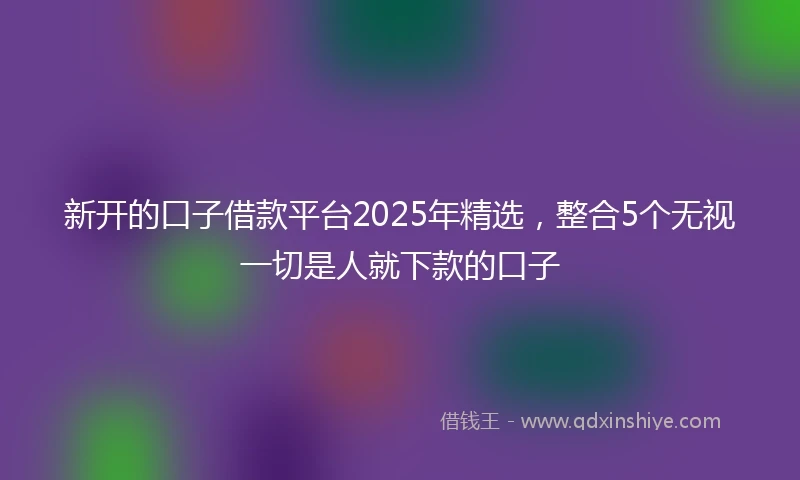 新开的口子借款平台2025年精选，整合5个无视一切是人就下款的口子