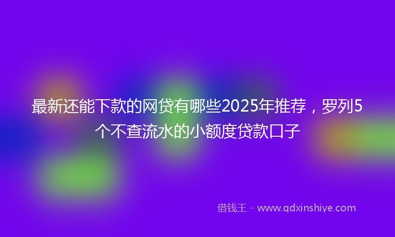 最新还能下款的网贷有哪些2025年推荐，罗列5个不查流水的小额度贷款口子