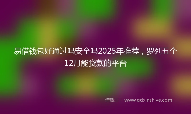 易借钱包好通过吗安全吗2025年推荐，罗列五个12月能贷款的平台