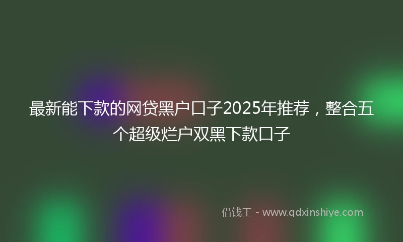 最新能下款的网贷黑户口子2025年推荐，整合五个超级烂户双黑下款口子