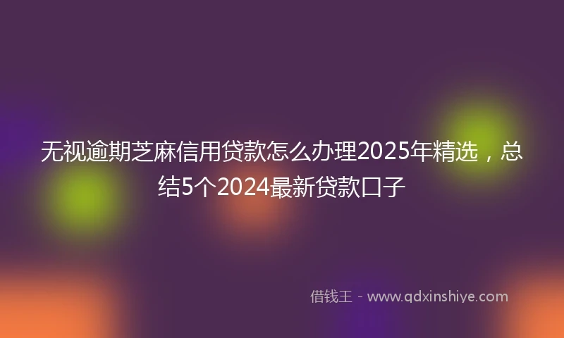 无视逾期芝麻信用贷款怎么办理2025年精选，总结5个2024最新贷款口子