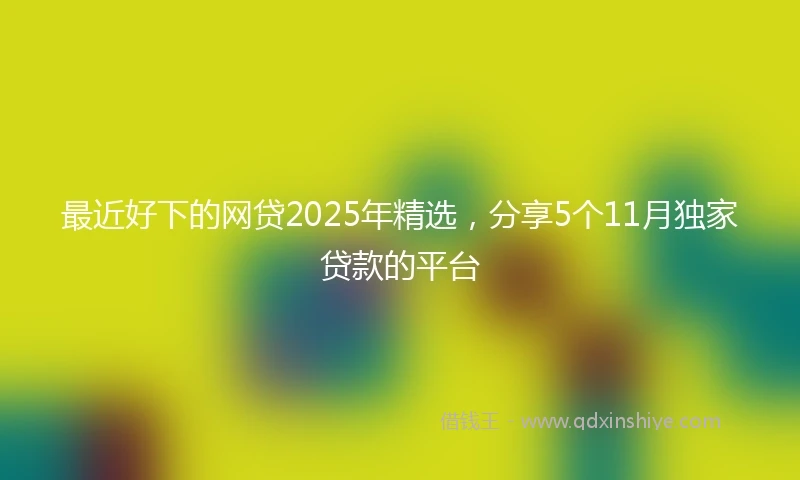 最近好下的网贷2025年精选,分享5个11月独家贷款的平台