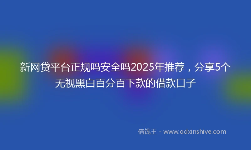 新网贷平台正规吗安全吗2025年推荐，分享5个无视黑白百分百下款的借款口子