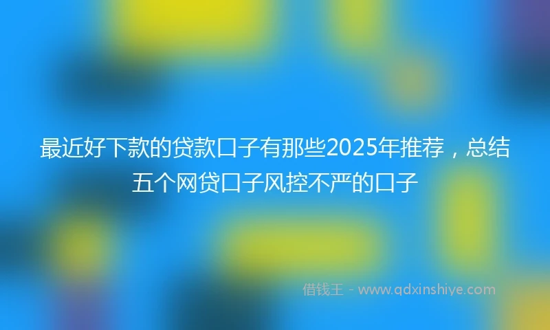 最近好下款的贷款口子有那些2025年推荐,总结五个网贷口子风控不严的口子