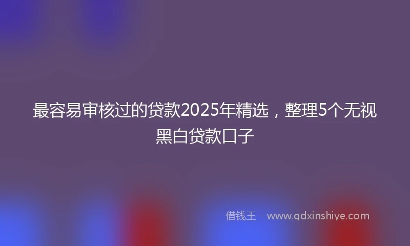 最容易审核过的贷款2025年精选，整理5个无视黑白贷款口子