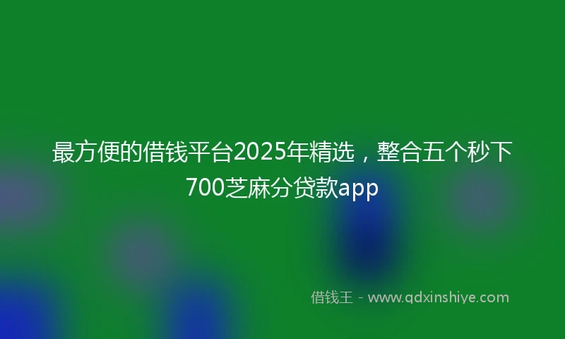 最方便的借钱平台2025年精选，整合五个秒下700芝麻分贷款app