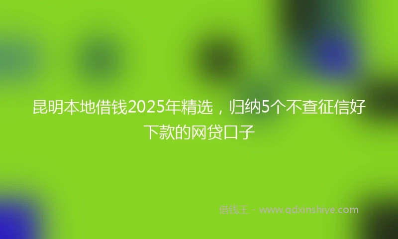 昆明本地借钱2025年精选，归纳5个不查征信好下款的网贷口子