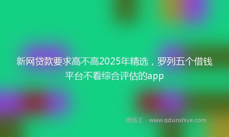 新网贷款要求高不高2025年精选，罗列五个借钱平台不看综合评估的app