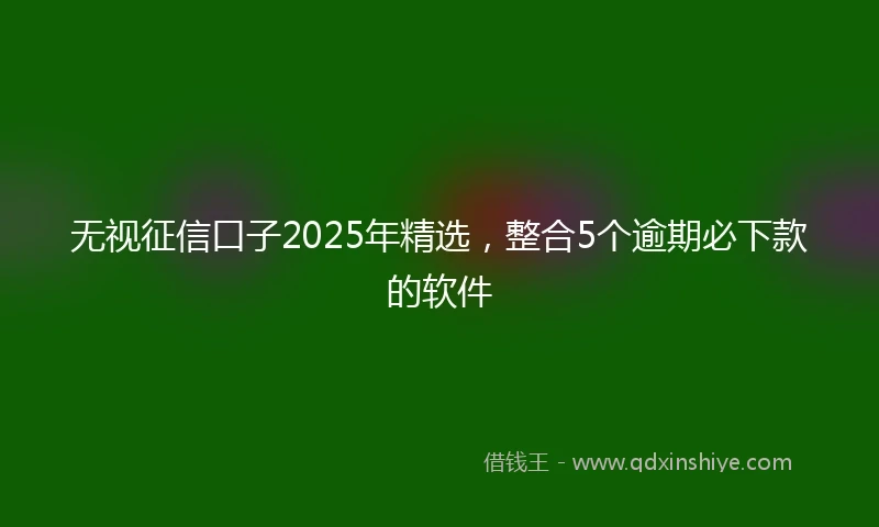 无视征信口子2025年精选，整合5个逾期必下款的软件