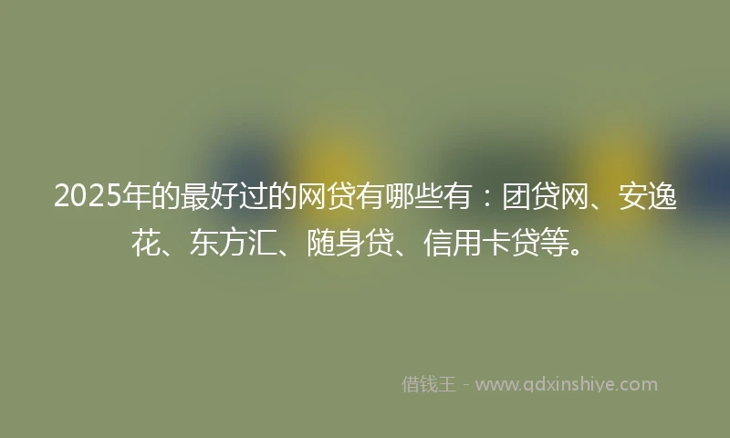 2025年的最好过的网贷有哪些有：团贷网、安逸花、东方汇、随身贷、信用卡贷等。
