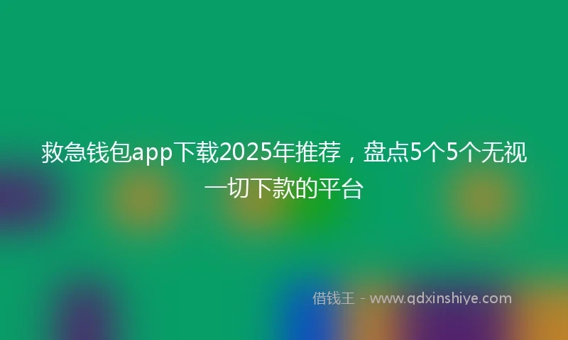 救急钱包app下载2025年推荐，盘点5个5个无视一切下款的平台
