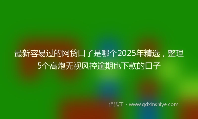 最新容易过的网贷口子是哪个2025年精选，整理5个高炮无视风控逾期也下款的口子