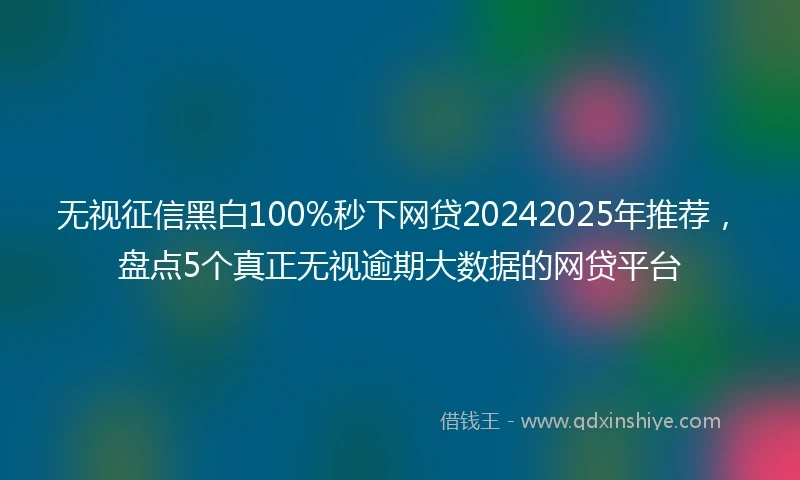 无视征信黑白100%秒下网贷20242025年推荐，盘点5个真正无视逾期大数据的网贷平台