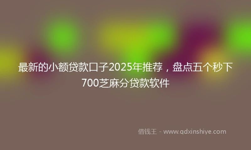 最新的小额贷款口子2025年推荐，盘点五个秒下700芝麻分贷款软件