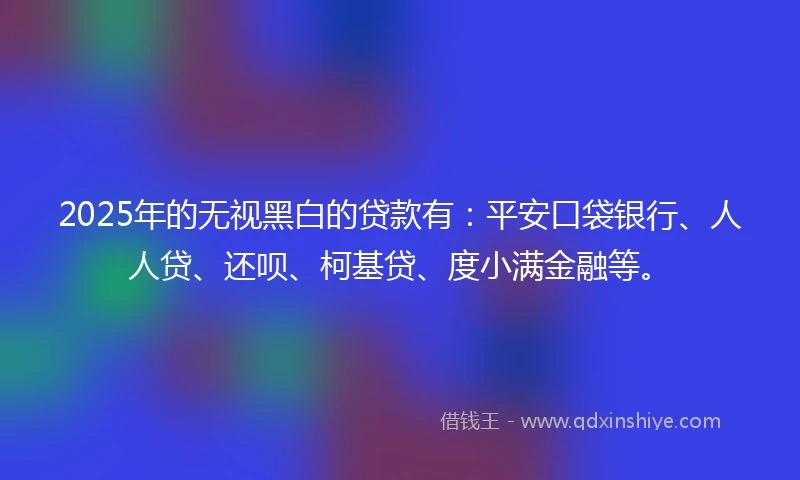 2025年的无视黑白的贷款有：平安口袋银行、人人贷、还呗、柯基贷、度小满金融等。
