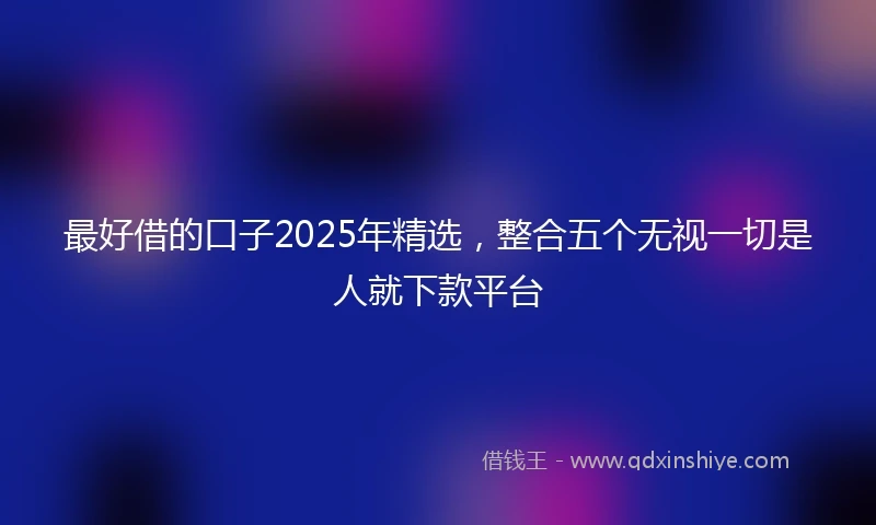 最好借的口子2025年精选，整合五个无视一切是人就下款平台