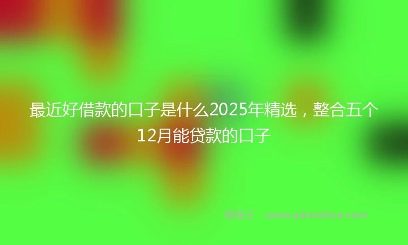 最近好借款的口子是什么2025年精选，整合五个12月能贷款的口子