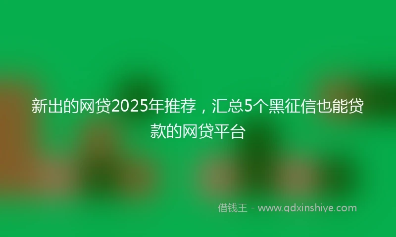 新出的网贷2025年推荐，汇总5个黑征信也能贷款的网贷平台