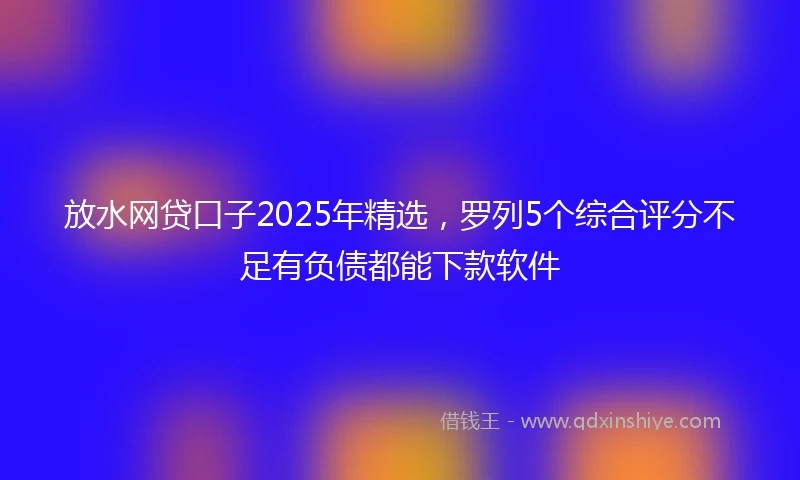 放水网贷口子2025年精选，罗列5个综合评分不足有负债都能下款软件