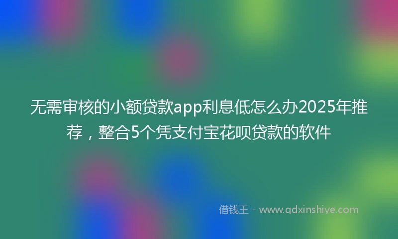 无需审核的小额贷款app利息低怎么办2025年推荐，整合5个凭支付宝花呗贷款的软件