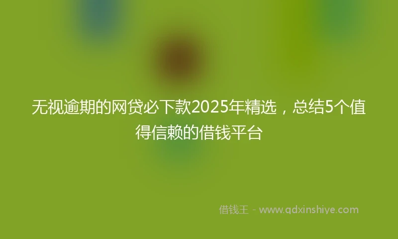 无视逾期的网贷必下款2025年精选，总结5个值得信赖的借钱平台