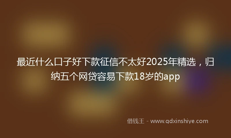 最近什么口子好下款征信不太好2025年精选，归纳五个网贷容易下款18岁的app