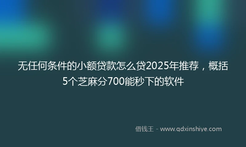 无任何条件的小额贷款怎么贷2025年推荐，概括5个芝麻分700能秒下的软件