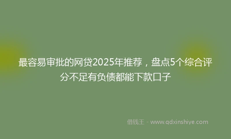 最容易审批的网贷2025年推荐，盘点5个综合评分不足有负债都能下款口子