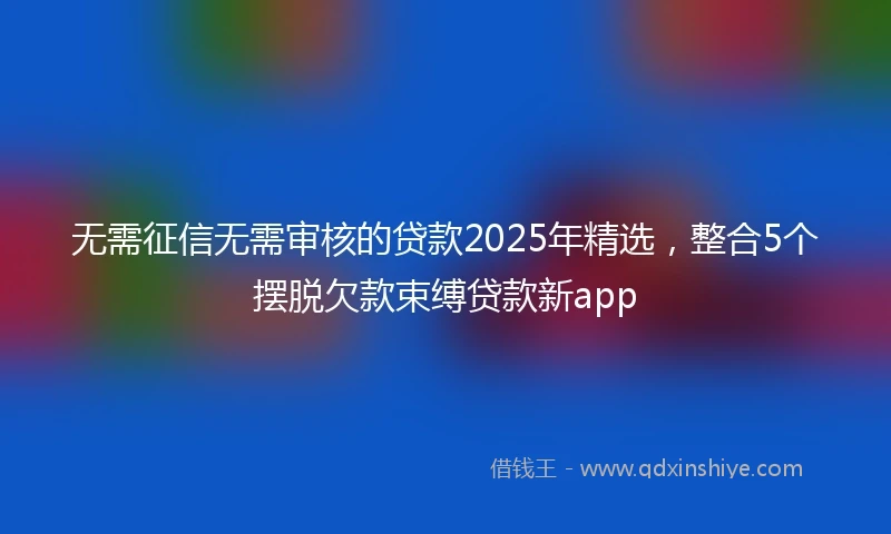 无需征信无需审核的贷款2025年精选，整合5个摆脱欠款束缚贷款新app