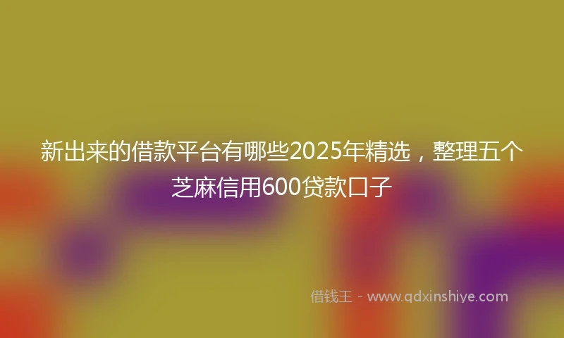 新出来的借款平台有哪些2025年精选，整理五个芝麻信用600贷款口子