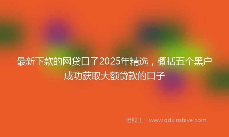 最新下款的网贷口子2025年精选，概括五个黑户成功获取大额贷款的口子