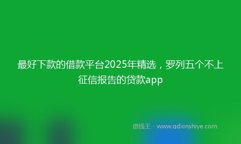 最好下款的借款平台2025年精选，罗列五个不上征信报告的贷款app