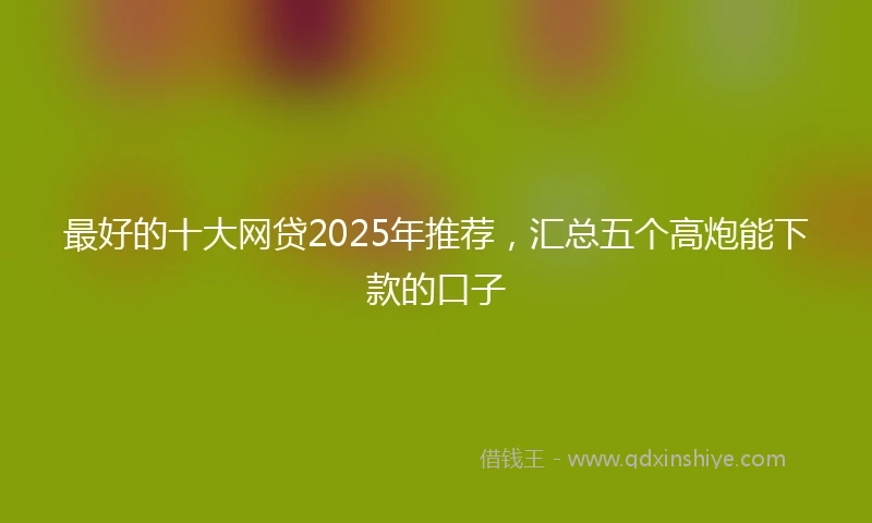 最好的十大网贷2025年推荐，汇总五个高炮能下款的口子