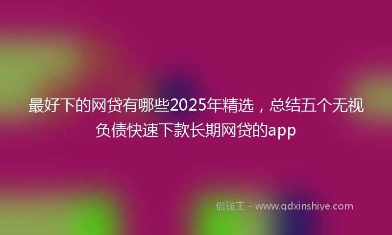 最好下的网贷有哪些2025年精选，总结五个无视负债快速下款长期网贷的app