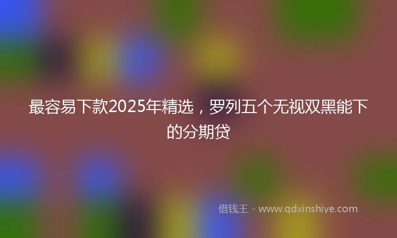最容易下款2025年精选，罗列五个无视双黑能下的分期贷