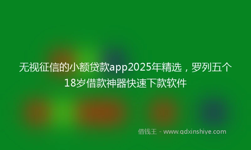 无视征信的小额贷款app2025年精选，罗列五个18岁借款神器快速下款软件