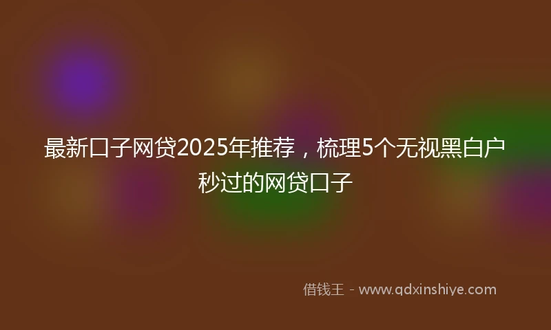 最新口子网贷2025年推荐，梳理5个无视黑白户秒过的网贷口子