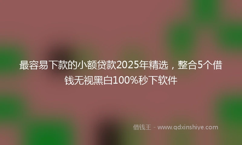 最容易下款的小额贷款2025年精选，整合5个借钱无视黑白100%秒下软件