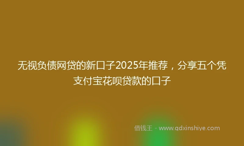 无视负债网贷的新口子2025年推荐，分享五个凭支付宝花呗贷款的口子