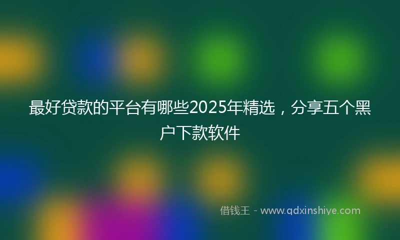 最好贷款的平台有哪些2025年精选，分享五个黑户下款软件