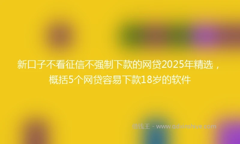 新口子不看征信不强制下款的网贷2025年精选,概括5个网贷容易下款18岁的软件