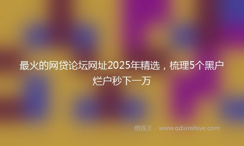 最火的网贷论坛网址2025年精选，梳理5个黑户烂户秒下一万