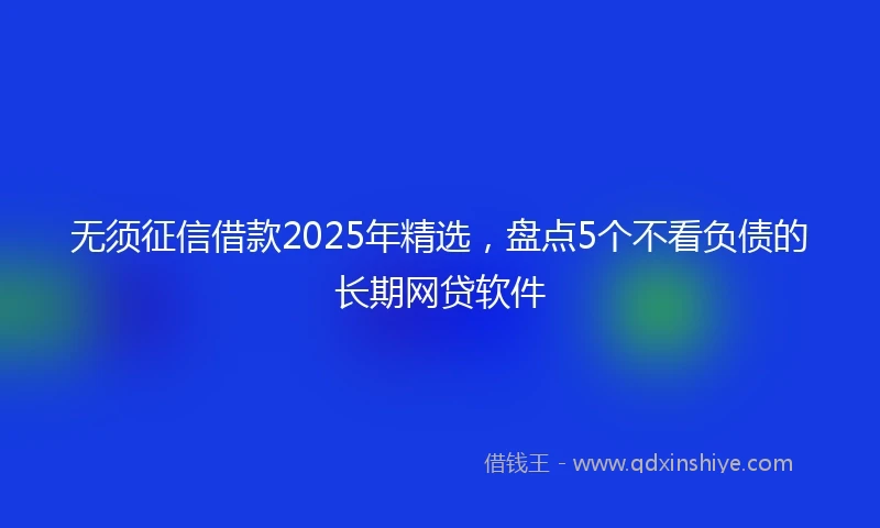 无须征信借款2025年精选，盘点5个不看负债的长期网贷软件