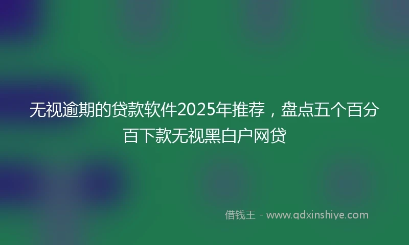 无视逾期的贷款软件2025年推荐，盘点五个百分百下款无视黑白户网贷